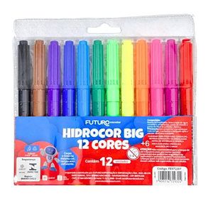 Canetinha Hidrocor Big 12 Cores Futuro