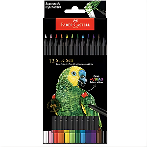 Lápis de cor 12 Unidades SuperSoft Cores Vivas Faber Castell