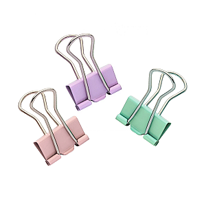 Conjunto Prendedores de papel C/4uni Blinder 25mm colorido Amigold