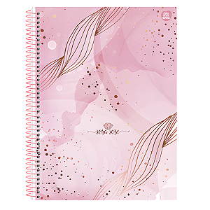 Caderno Esp Cd 10Mat/160fls Rosa Rose Animativa
