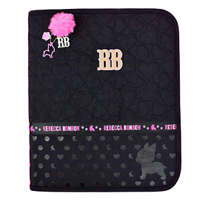 Caderno Argolado Universitário Preto Rebecca Bonbon