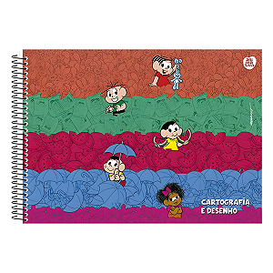 Caderno Cartografia e Desenho Turma da mônica 60fls Animativa