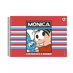 Caderno Cartografia/Desenho Capa dura Turma da Mônica 60fls Animativa