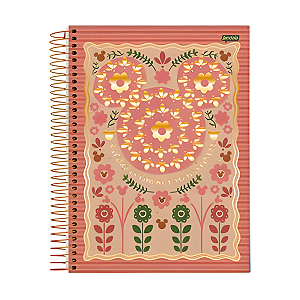 Caderno Espiral Cd Mickey e Minnie 160 folhas Animativa