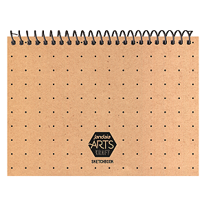 Caderno Espiral Capa dura Uni 40fls Kraft Arts Sketchbook jandaia