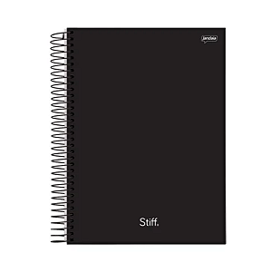 Caderno Espiral Capa dura Stiff preto 20Mat/320fls Jandaia