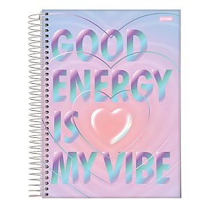 Caderno Espiral Capa dura Uni 10Mat/160fls Holográfica Jandaia