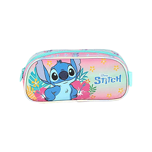 Estojo 1 Divisória Stitch Rosa Luxcel