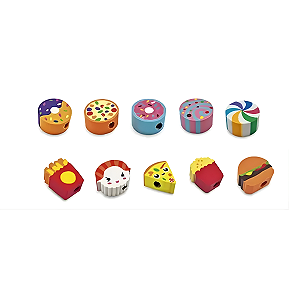 Borracha Fast Food Com 10 Peças Skypaper