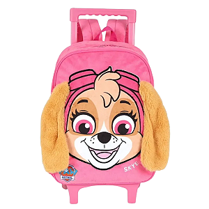Mochila de Carrinho Patrulha Canina Skye Rosa Infantil Luxcel