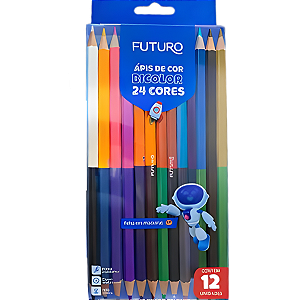 Lápis de Cor Bicolor 24 Cores Futuro