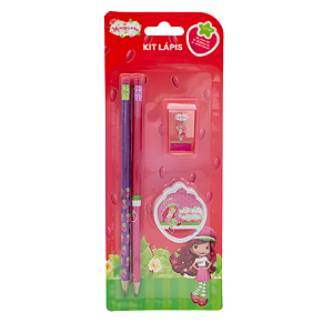 Kit Lápis Preto C/4 peças Moranguinho Skypaper