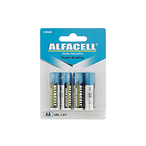 Pilha AA Super Alcalina 1.5V C/4UNI Alfacell