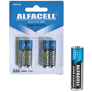 Pilha AAA Super Alcalina C/4UNI Alfacell