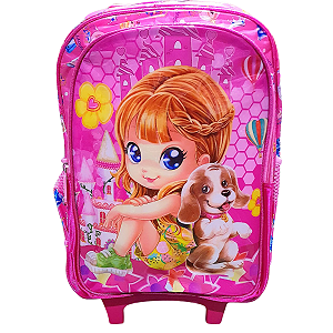 Kit Mochila+Lancheira+Estojo Hello Beauty Rosa Vivasol