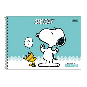 Caderno Cartografia e Desenho Snoopy 80 folhas Tilibra