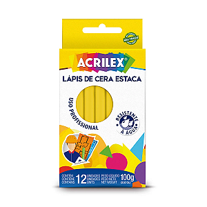 Lápis de Cera Estaca Amarelo 100g Acrilex