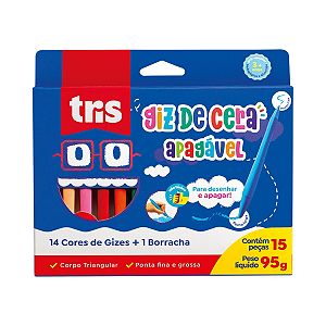 Giz de Cera Triangular Jumbo 12 Cores TRIS