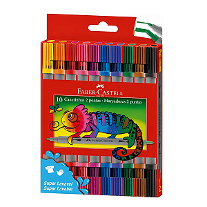 Canetinha 2 pontas C/10 Cores Faber Castell