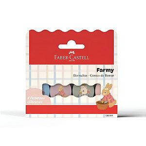 Kit C/4UNI Borracha Cute Farmy Faber Castell