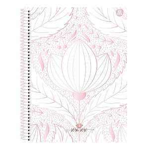 Caderno Espiral Universitário Cd 10Mat/160FLS Rosa Rose Animativa