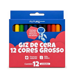 Giz de Cera 12 Cores Grosso Futuro