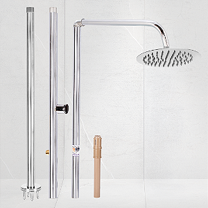 Chuveiro inox redondo, para áreas externas c40