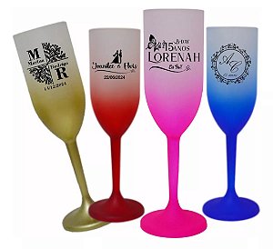 10 Taça espumante degradê personalizado