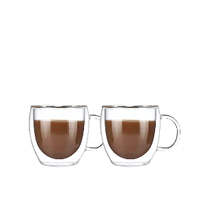 Caneca de vidro parede dupla 80ml