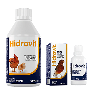 Hidrovit Suplemetos Aminoácidos, vitaminas e eletrólitos.