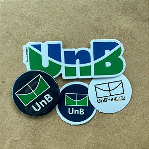 Kit Adesivo + Botton UnB tradicional