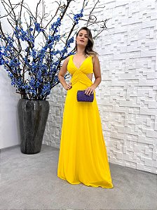 Vestido Cássia longo amarelo 38