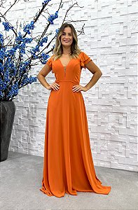 Vestido Anika longo terracota 40