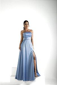 Vestido longo Sydney azul serenity