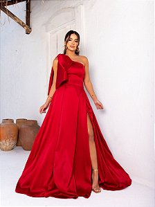 Vestido longo França vermelho