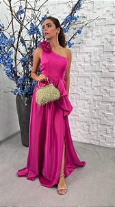 Vestido longo Buenos Aires rosa