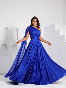 Vestido Grécia longo azul royal