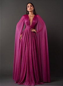 Vestido Verona fucsia + Clutch Brinde