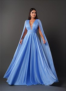 Vestido Verona longo azul serenity