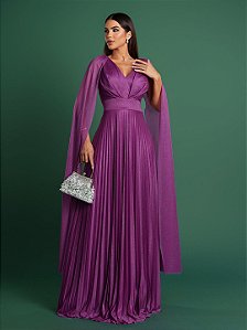 Vestido Aruba longo roxo uva