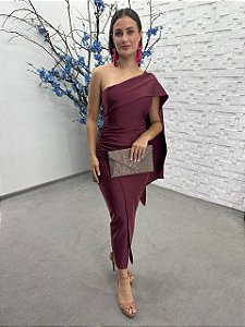 Vestido Libéria midi marsala