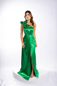 Vestido Trinidad verde bandeira