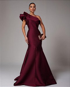 Vestido Pompeia marsala + Clutch Brinde