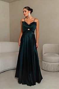 Vestido Belize verde musgo + Clutch brinde