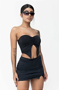Cropped drapeado