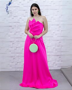 Vestido Washington rosa chiclete + Clutch brinde