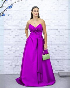 Vestido Seul rosa fúcsia