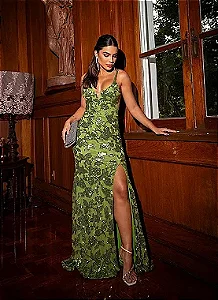 Vestido Milão verde oliva + Clutch brinde