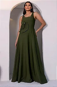 Vestido London verde oliva