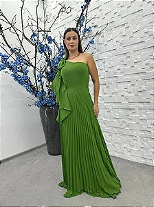 Vestido Canadá verde oliva + Clutch brinde